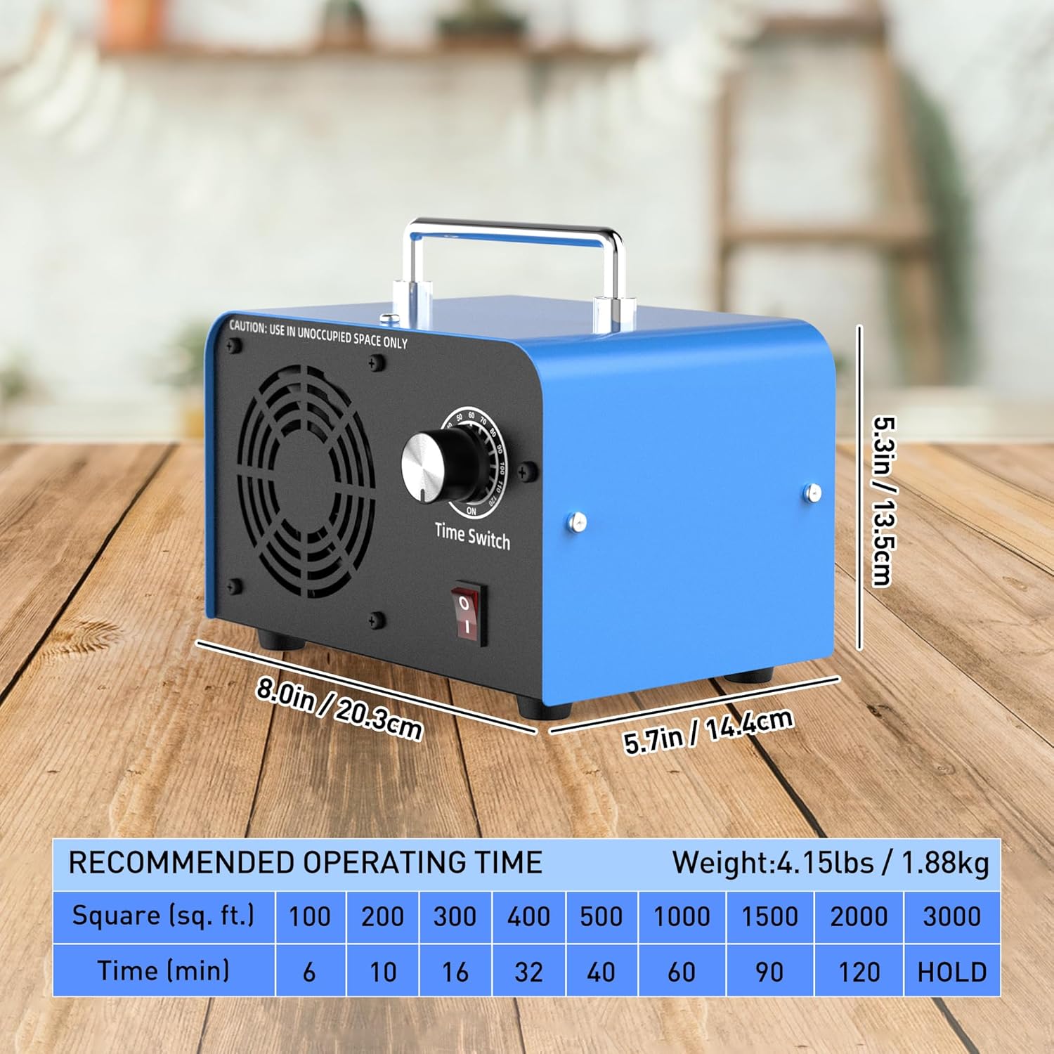 Commercial Ozone Generator – 45,000mg/h High-Capacity Industrial Air Purifier (Blue)