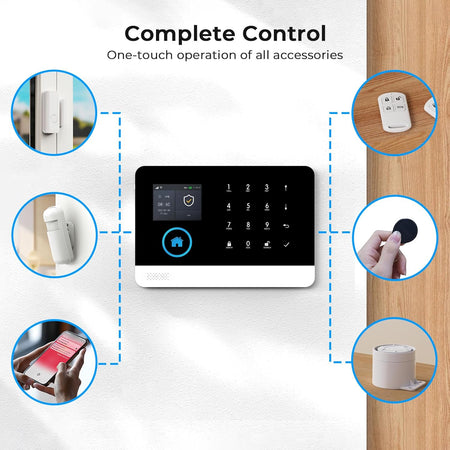 Smart Home Security Alarm System – 9-Piece Kit, WiFi/GSM, Alexa Compatible