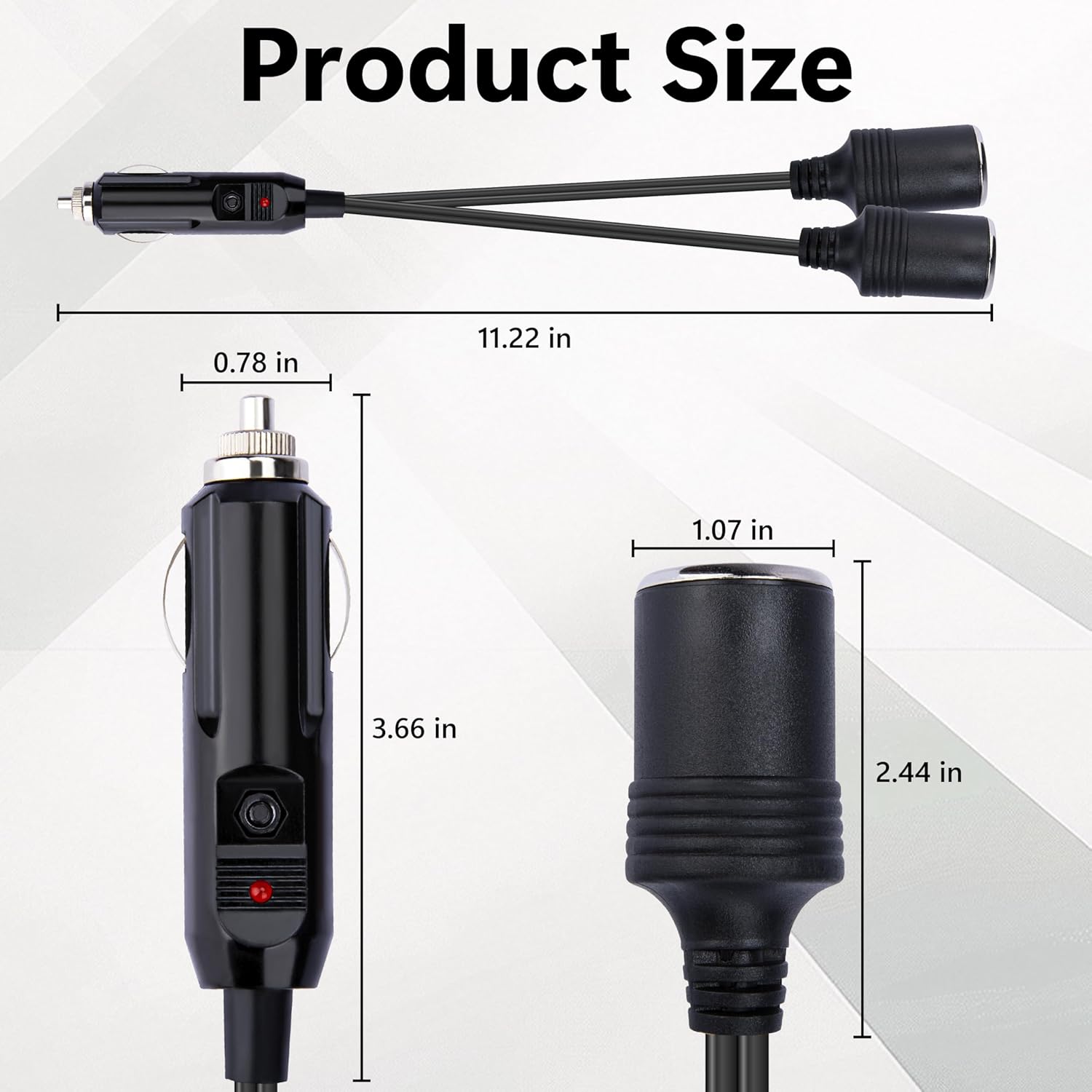 12V Dual Car Lighter Adapter Splitter