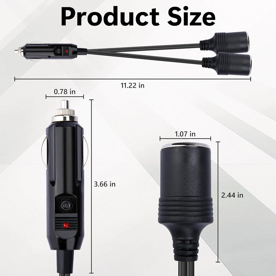 12V Dual Car Lighter Adapter Splitter