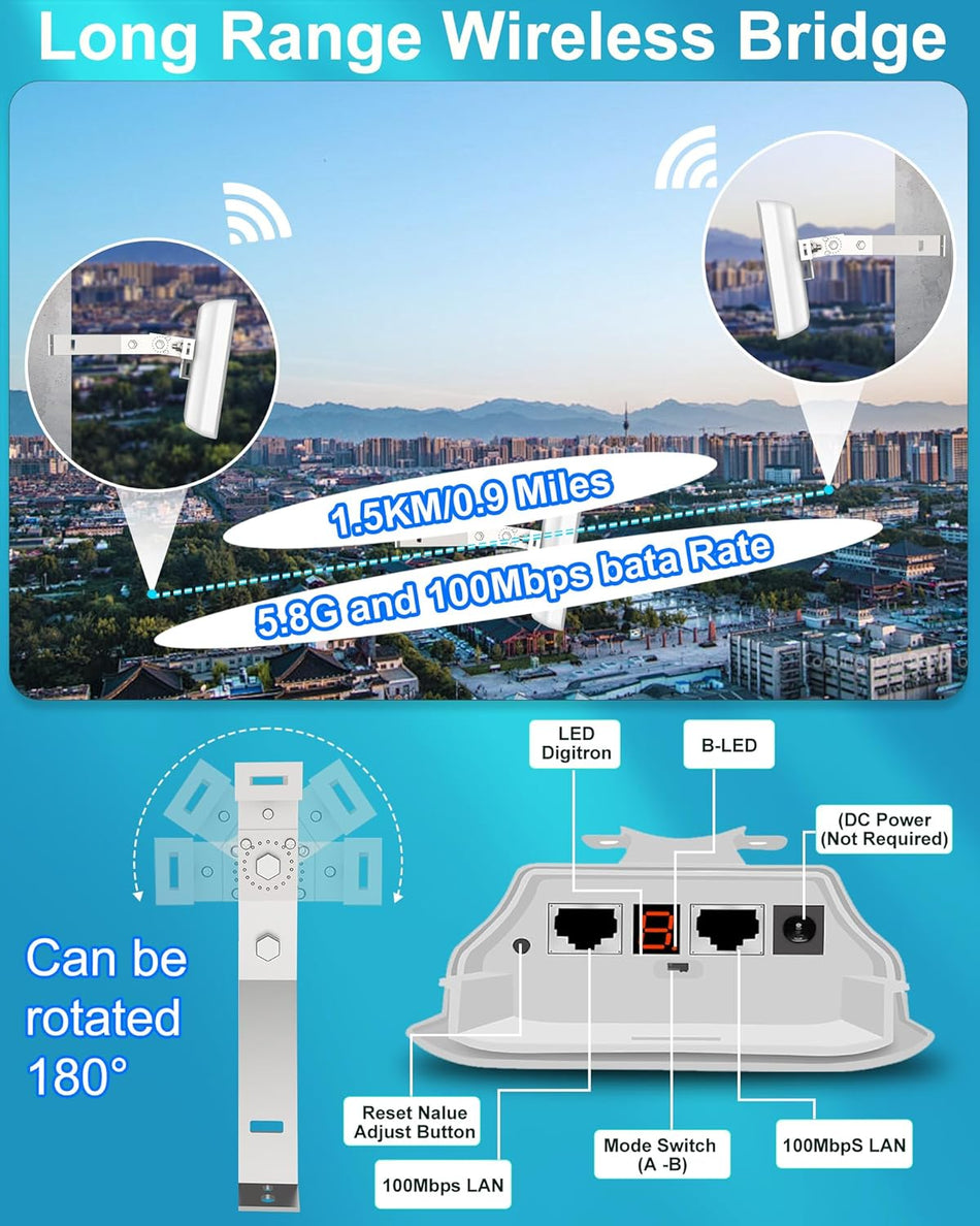 Wireless Point-to-Point Outdoor Bridge Kit (2-Pack)