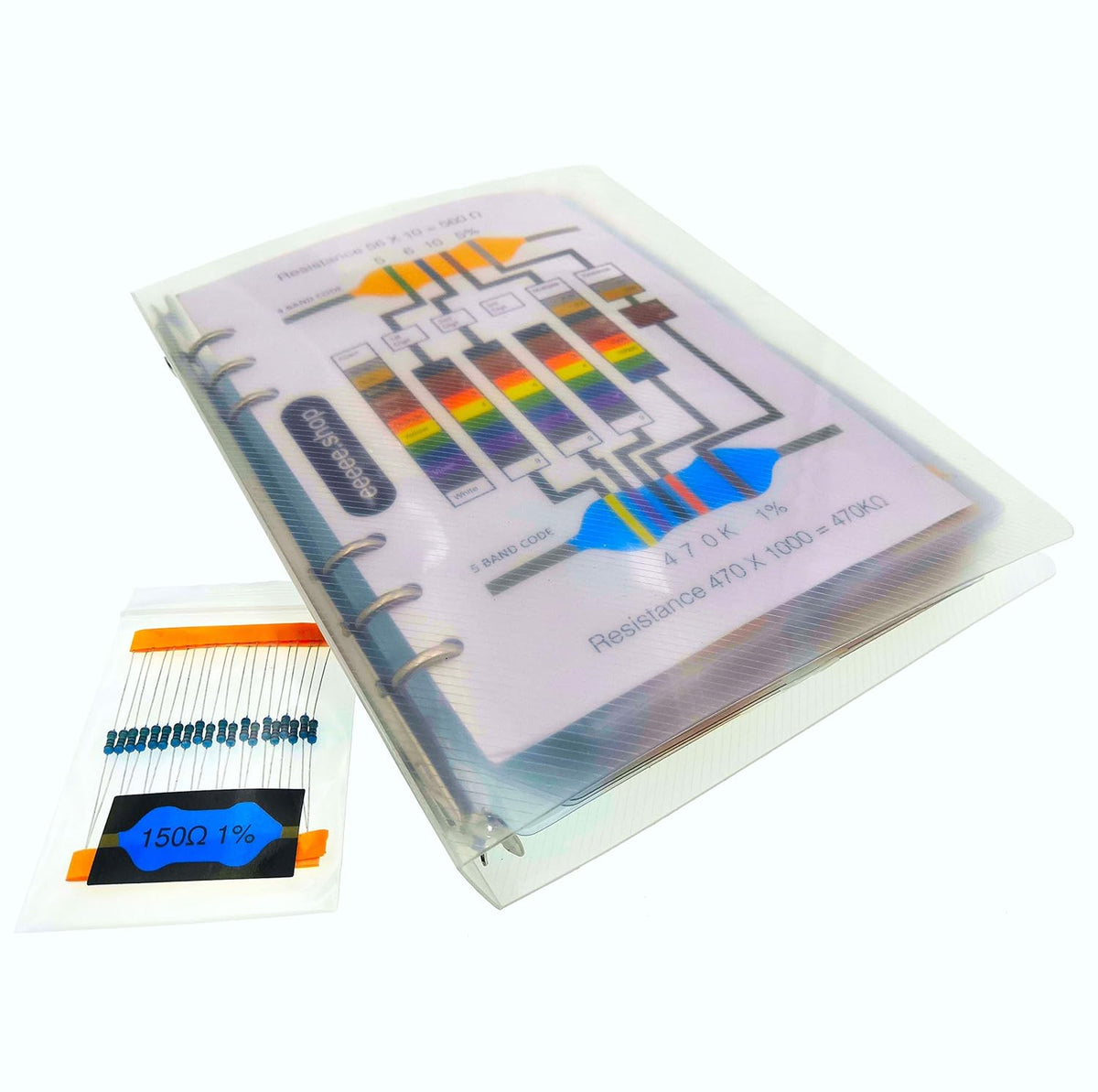 1% 0.25w Resistor Book kit, 1Ω-10MΩ