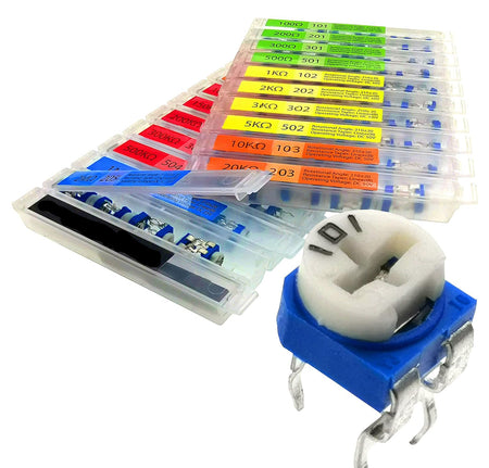 Trimmer Potentiometer – Linear (B), DC 50V, 210° ±20° Rotation (8-Pack)
