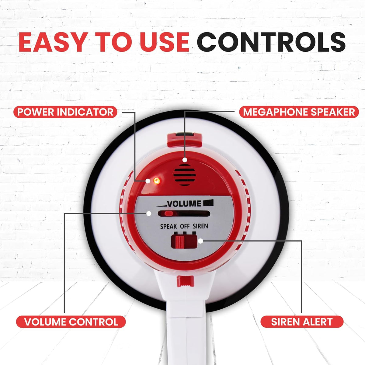 Pyle 20W Portable Megaphone Bullhorn with Siren & Strap