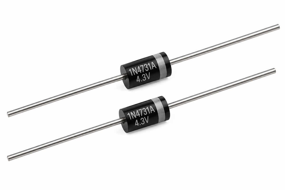 1N4731A Zener Diode – 4.3V 1W ±5% DO-41 (2-Pack)