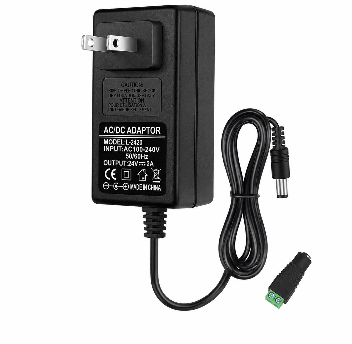 AC to DC 24V 2A Power Supply Adapter