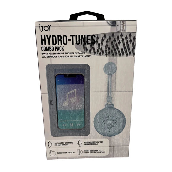 iJoy Hydro Tunes Bluetooth Shower Speaker & Waterproof Shower Phone Case Set iJoy Hydro Tunes Bluetooth Shower Speaker & Waterproof Shower Phone Case Set