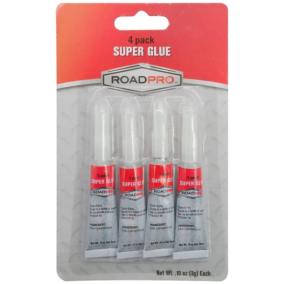 Road Pro 4 Pack .10 oz Super Glue