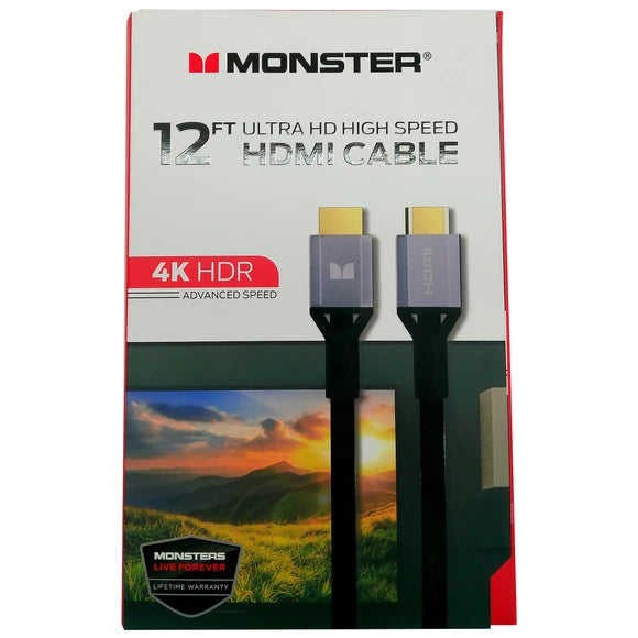 Monster 12 Foot Heavy Huty HDMI Cable in Black