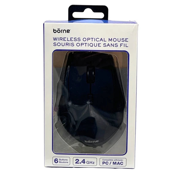 Borne 2.4G Wireless Mouse with 6 buttons and Adjustable DPI