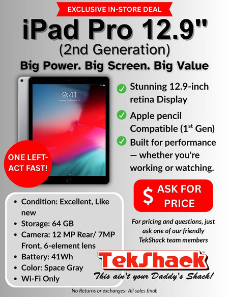 Apple iPad Pro 12.9" 2nd Generation Wi-Fi Only – Like New (Preowned)