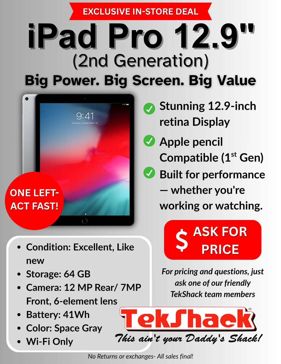 Apple iPad Pro 12.9" 2nd Generation Wi-Fi Only – Like New (Preowned)