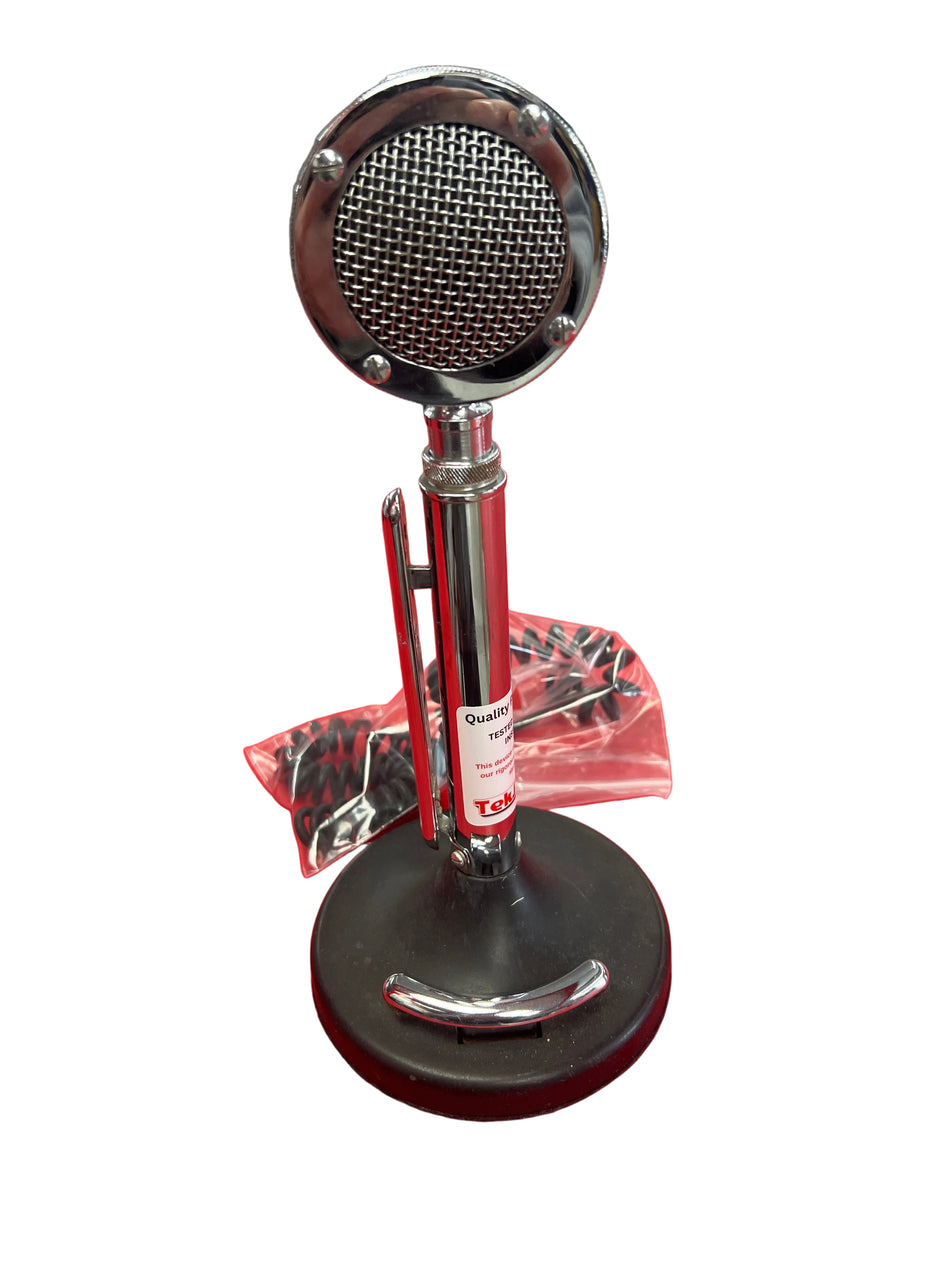 Astatic D-104 with PTT bar and black base. (Pre-Owned)