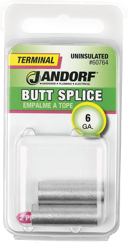 Butt Splice Connector, 6 AWG Wire, Copper Contact #60764