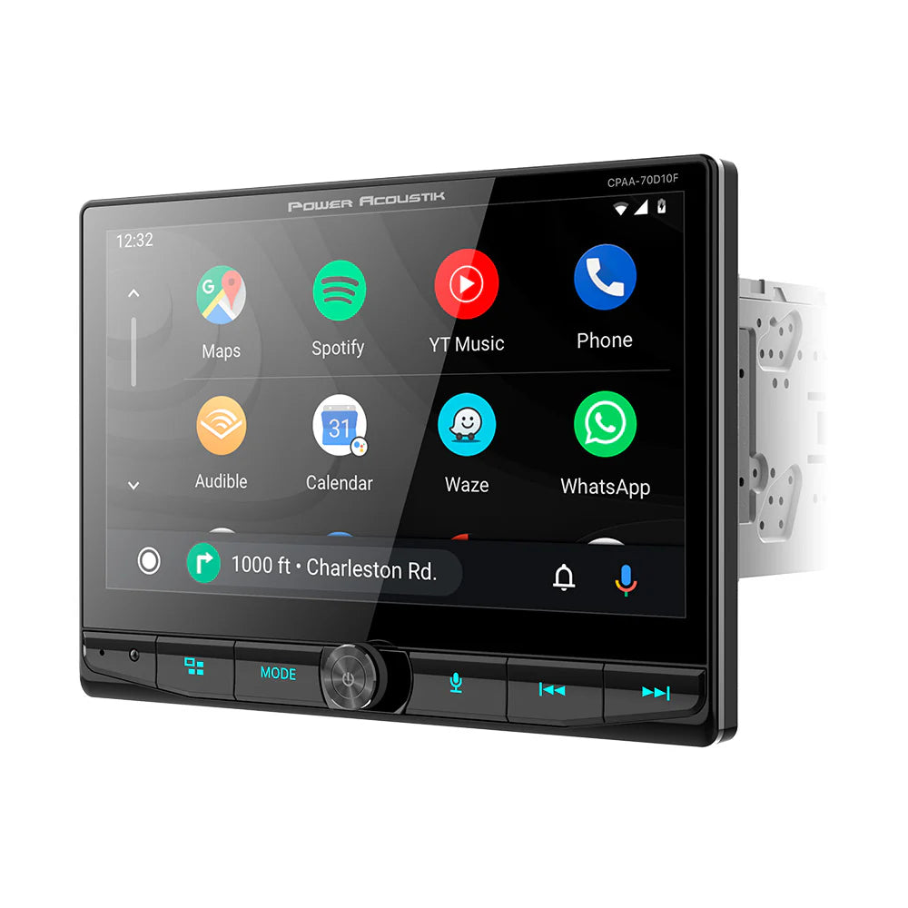 Power Acoustik CPAA70D10F 10" Floating DVD Multimedia Head Unit (CarPlay/Android Auto)