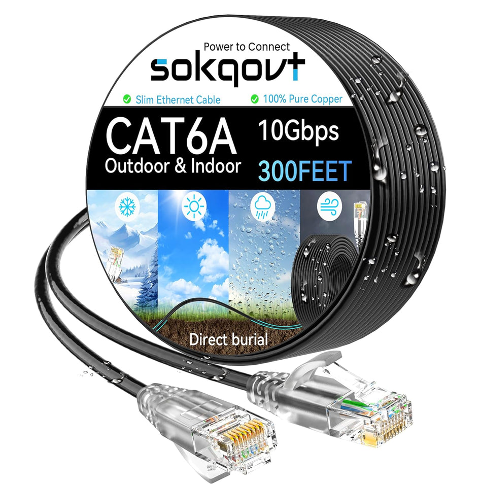Cat6a Ethernet Cable Slim 300ft