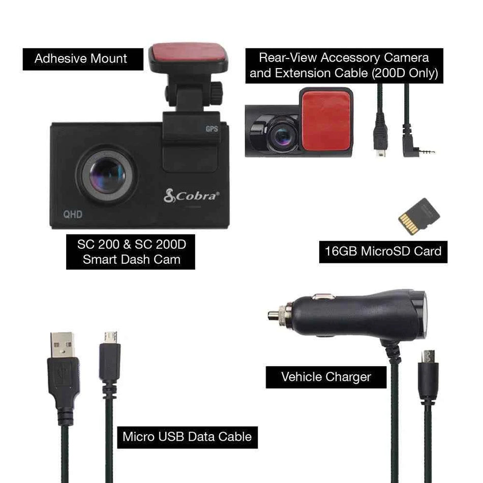 Cobra SC 200D Dual-View Smart Dash Cam
