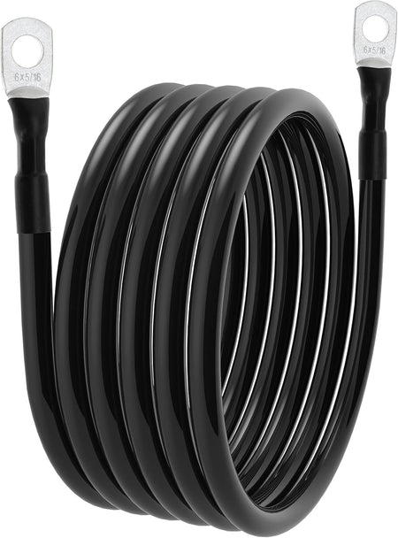 6 AWG Battery Cable – 3FT-5FT 6 Gauge Power Inverter Cable with 5/16" Tinned Copper Lugs