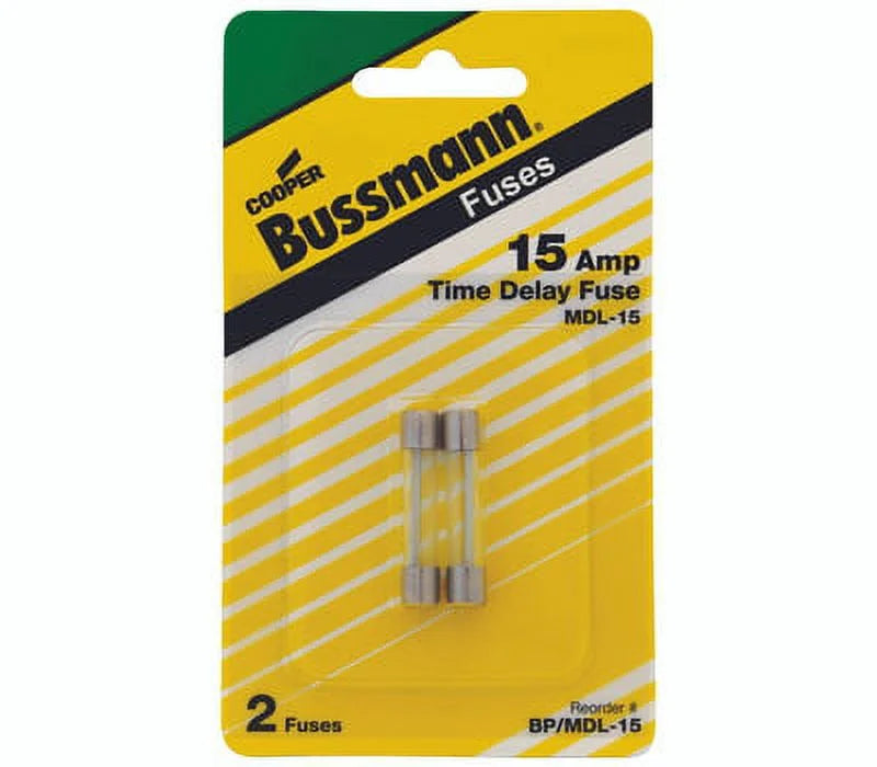 Bussman BP/MDL-15 Mdl Time Delay Glass - 15 Amp - 2 Pack