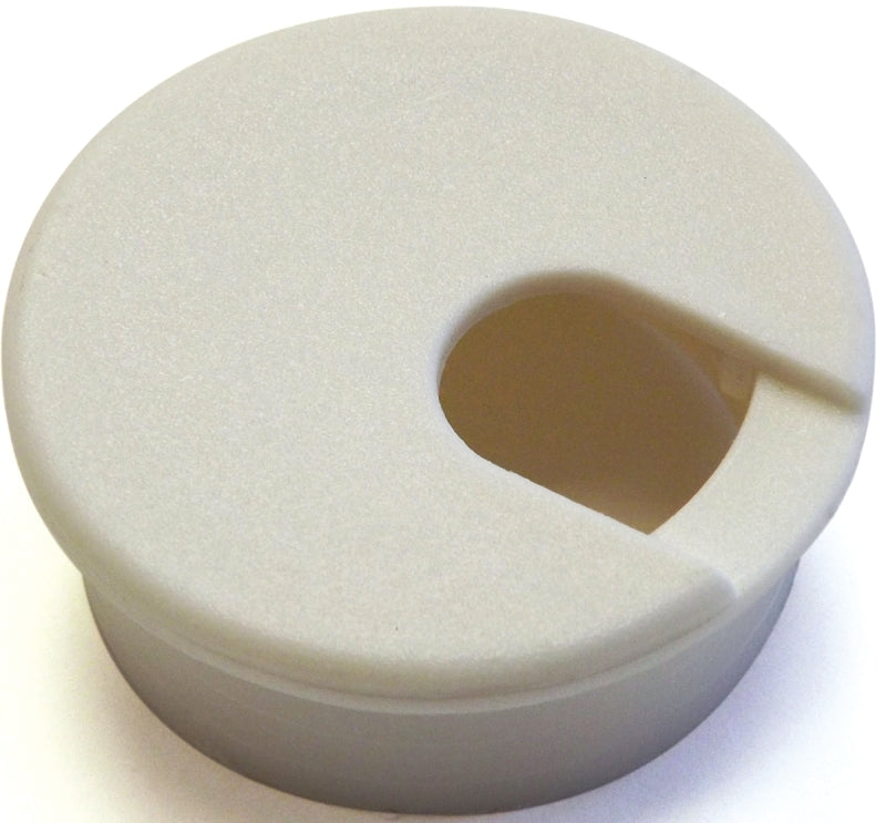Desk Grommet, 1-3/4 in Dia Cable, Polystyrene, Pure White #61623