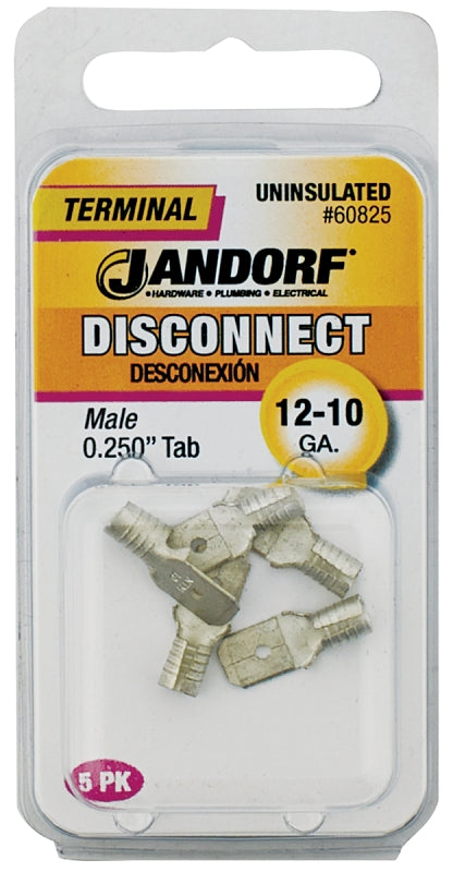 Disconnect Terminal, 12 to 10 AWG Wire, Copper Contact, 5/PK #60825