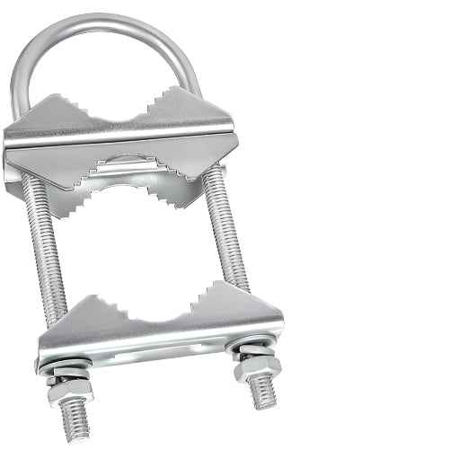 Double Antenna Mast Clamp V-Jaw Bracket U Bolts Pipe Mounting Hardware