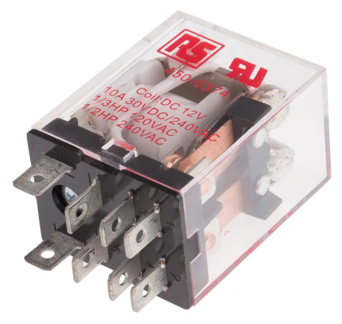 12VDC/10A DPDT Plug-in Relay