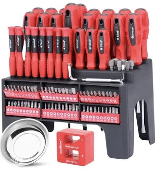 HORUSDY 102-Piece Magnetic Screwdriver Set with Plastic Racking