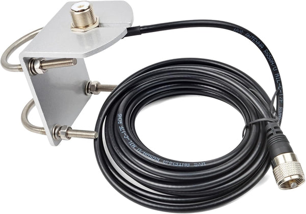 HYS L Shape Mount Mobile Antenna Bracket SO239 to PL-259