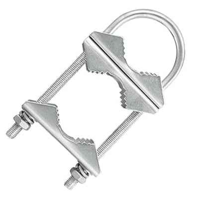 Heavy Duty Double Antenna Mast Clamp V-Jaw Bracket U Bolts Pipe Mounting Hardware 2 pcs