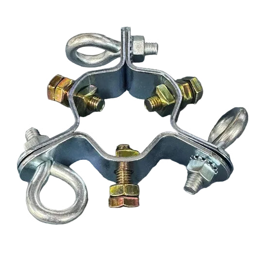 Antenna Down Guy Wire Clamp, 3-Way Guying, Fits Masts up to 2-1/4 inches, Heavy Duty ﻿