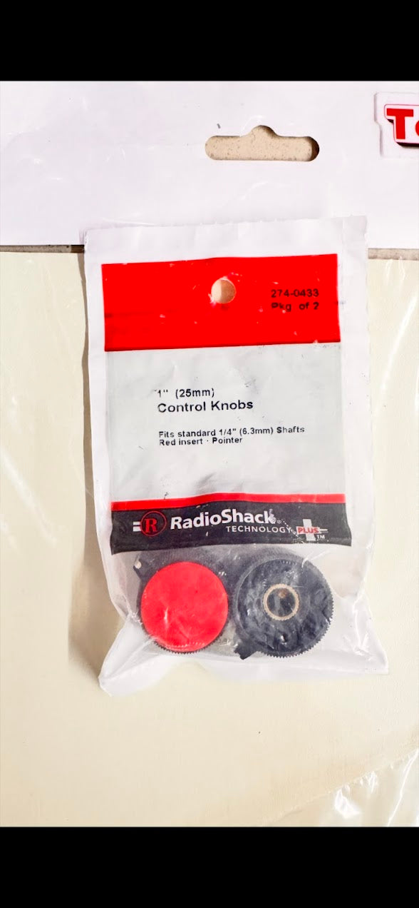 1" (25mm) knobs with red insert 274-433
