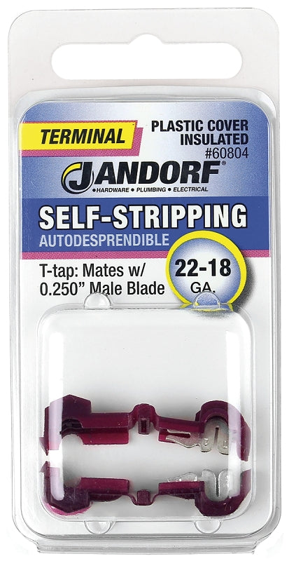 Jandorf 60804 Terminal, 22 to 18 AWG Wire, Plastic Insulation, Copper Contact #60804