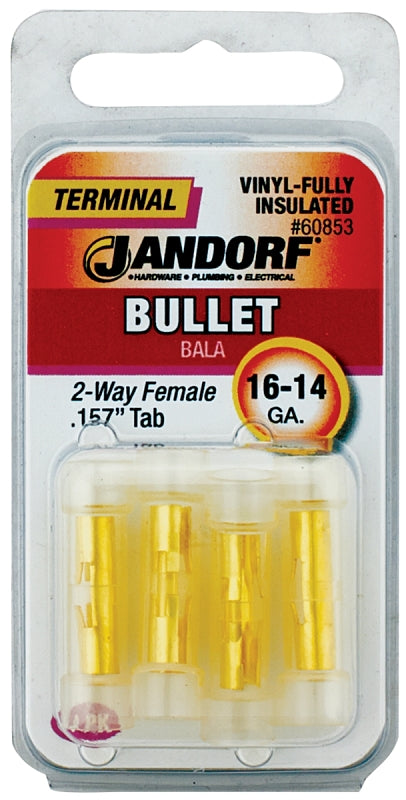 Jandorf Bullet Adapter, 600 V, 16 to 14 AWG Wire,Yellow #60853