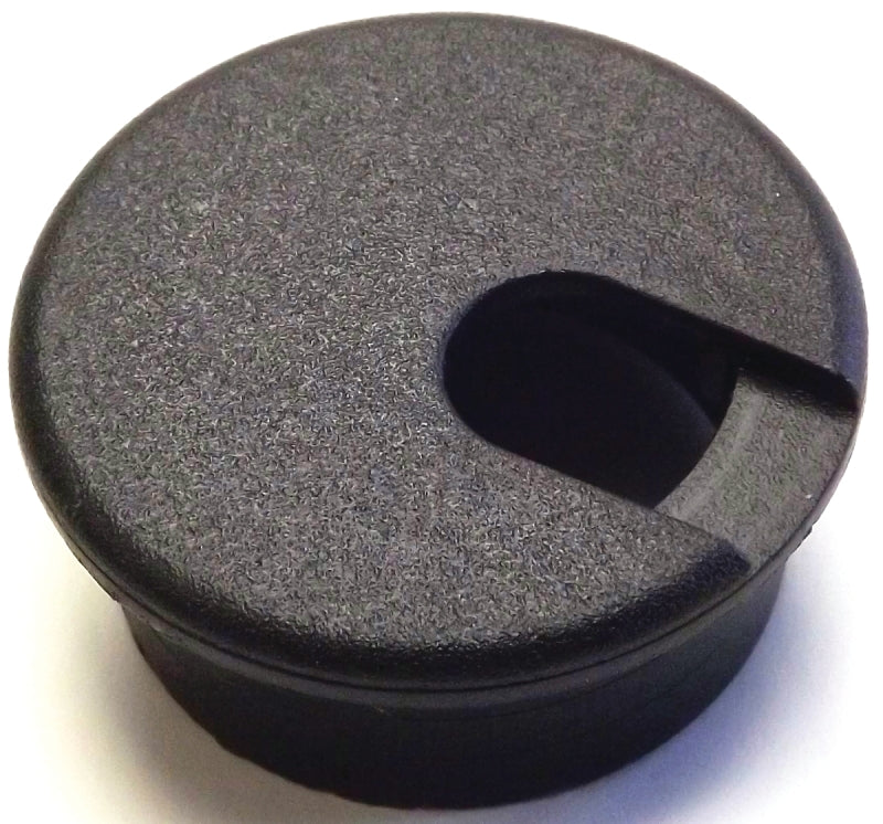 Jandorf Desk Grommet, 1-1/2 in Dia Cable, Polystyrene, Black # 61604