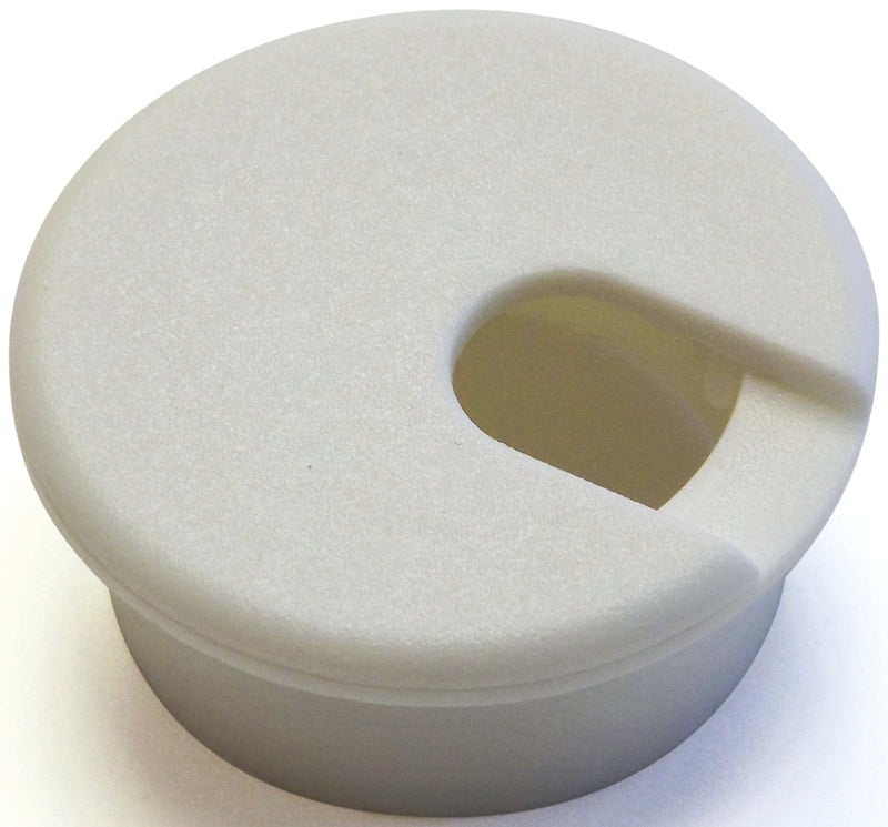 Jandorf Desk Grommet, 1-1/2 in Dia Cable, Polystyrene, Pure White 1pk #61622