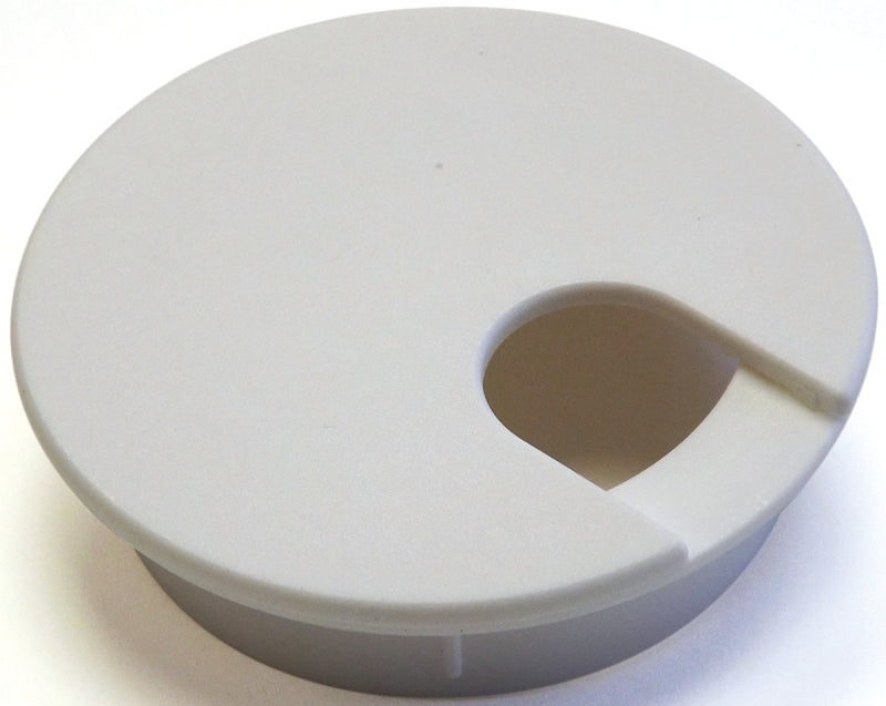 Jandorf Desk Grommet, 2-1/2 in Dia Cable, Polystyrene, Pure White #61625
