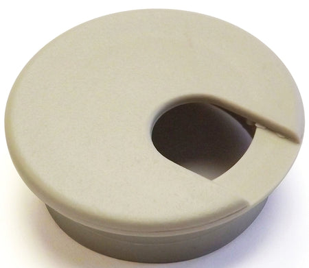 Jandorf Desk Grommet, 2 in Dia Cable, Polystyrene, Almond #61602