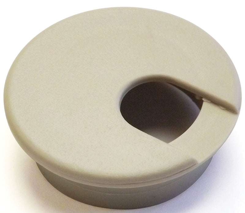 Jandorf Desk Grommet, 2 in Dia Cable, Polystyrene, Almond #61602