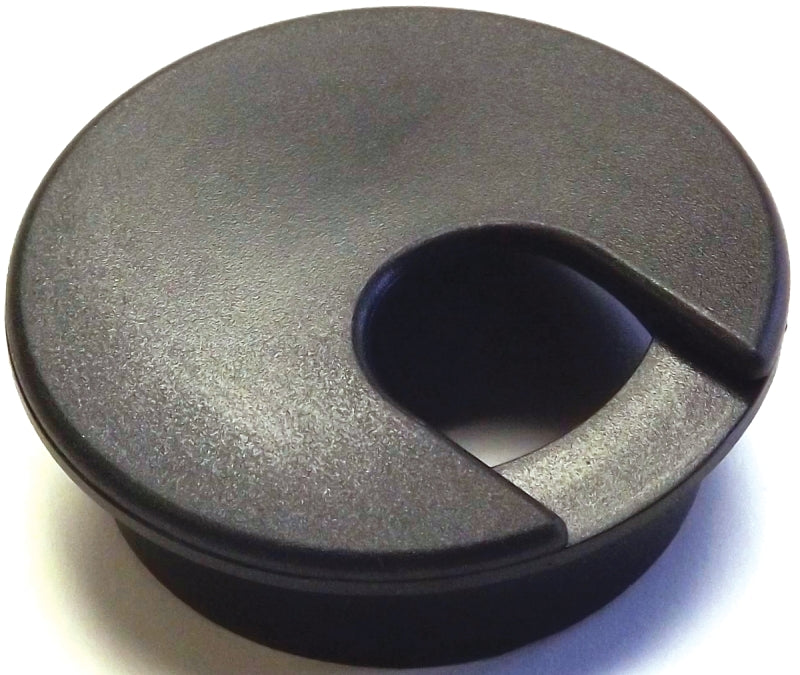 Jandorf Desk Grommet, 2 in Dia Cable, Polystyrene, Black #61606