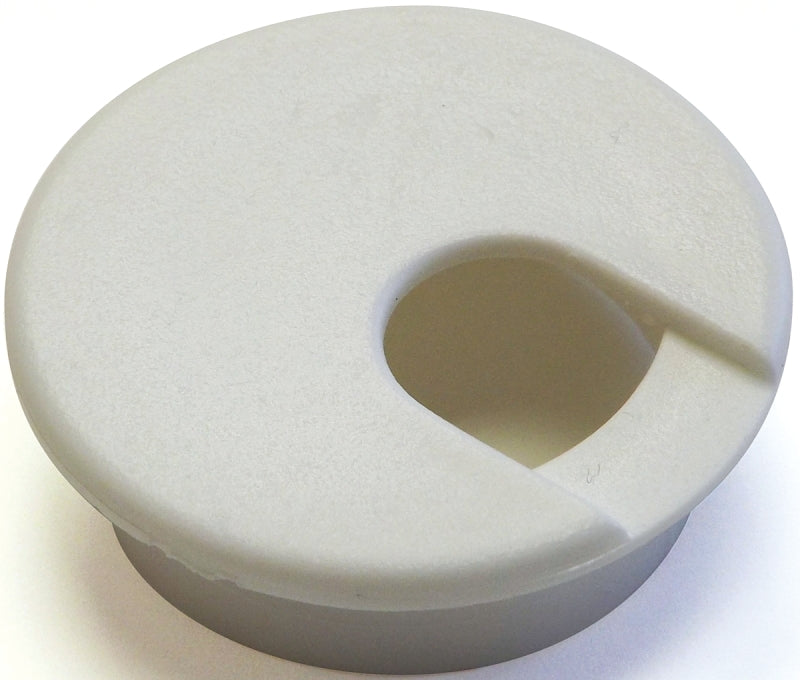Jandorf Desk Grommet, 2 in Dia Cable, Polystyrene, Pure White #C61624