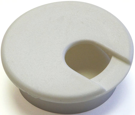 Jandorf Desk Grommet, 2 in Dia Cable, Polystyrene, Pure White #C61624