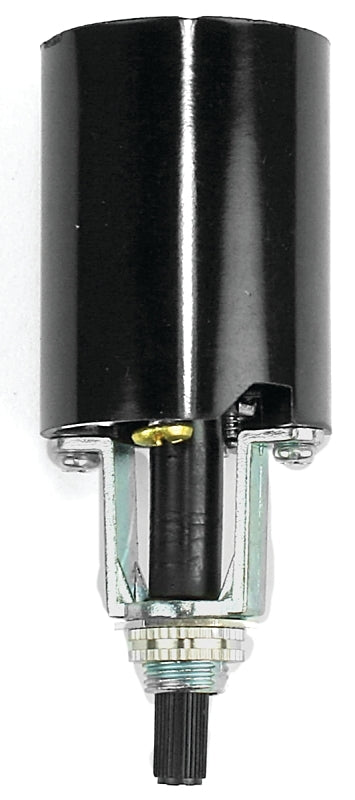 Jandorf On/Off Bottom Turn Knob Lamp Socket, 250 V, 660 W, Phenolic Housing Material, Black #60536