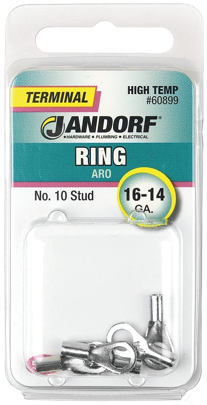 Jandorf Ring Terminal, 16 to 14 AWG Wire, #10 Stud #60899