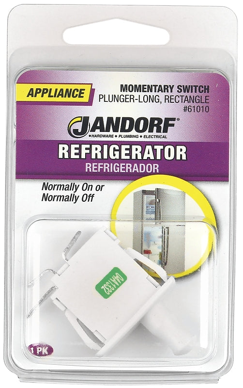 Jandorf Switch, 12/16 A, 125/250 V, SPST, Tab Terminal, White #61010