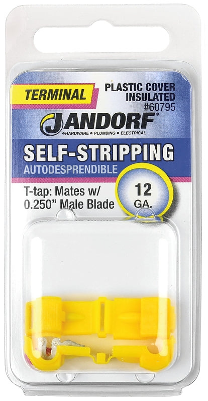 Jandorf Terminal, 12 AWG Wire, Plastic Insulation, Copper Contact, Yellow #60795