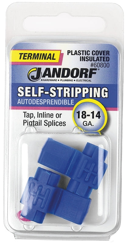 Jandorf Terminal, 18 to 14 AWG Wire, Plastic Insulation, Blue #60800