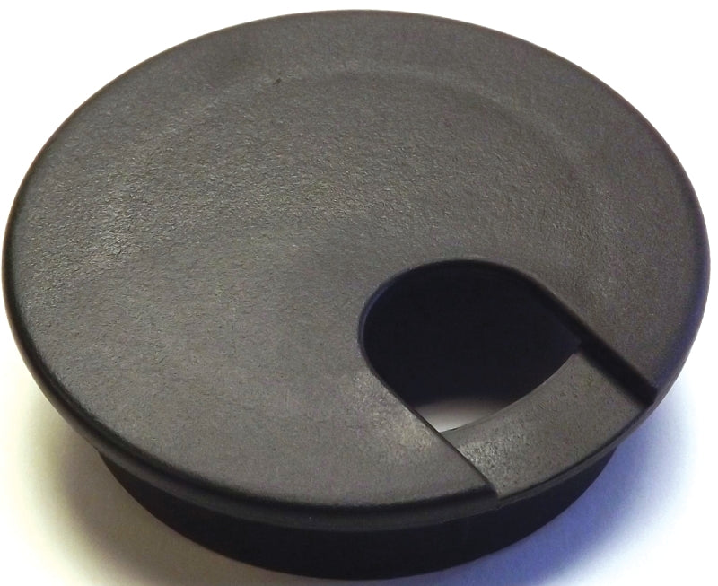 Jandorf Desk Grommet, 2-1/2 in Dia Cable, Polystyrene, Black #61607