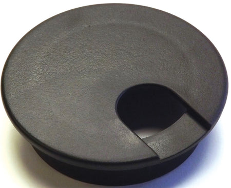 Jandorf Desk Grommet, 2-1/2 in Dia Cable, Polystyrene, Black #61607
