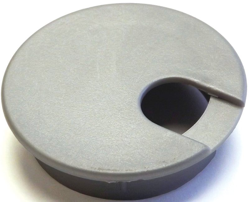 Jandorf Desk Grommet, 2-1/2 in Dia Cable, Polystyrene, Silver #61618